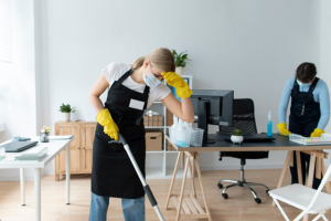 cleaning office