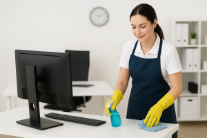 cleaning office